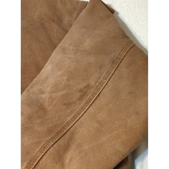 Carhartt Active Jacket Mens Brown Cotton Duck Canvas Insulated Hooded Work Coat - Picture 5 of 13